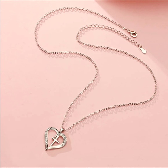 Heart Cross Necklace - Picture 2 of 3